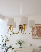 Jeremiah Lustre Abat-jours en Tissu Plissé Laiton Bois - Neutralighting
