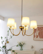 Jeremiah Lustre Abat-jours en Tissu Plissé Laiton Bois - Neutralighting