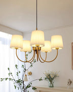 Jeremiah Lustra Lustre Laiton Blanc Plissé Élégant - Neutralighting