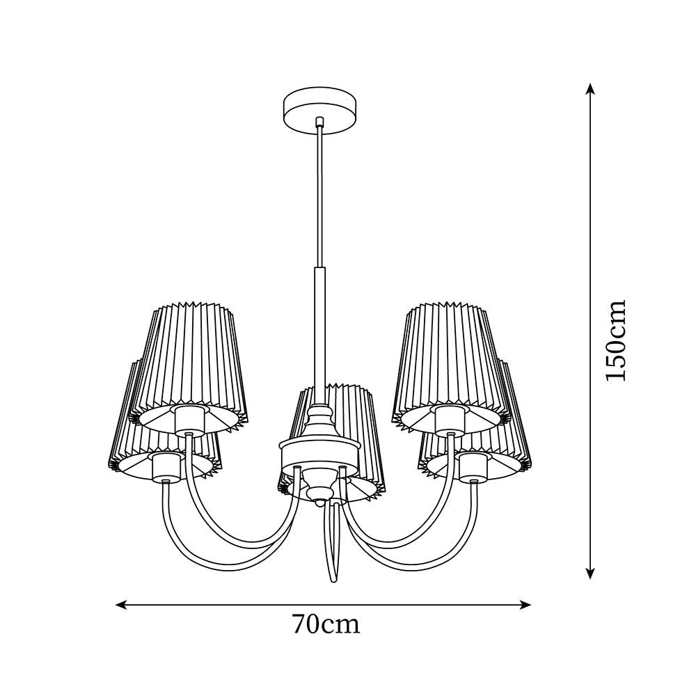 Jeremiah Lustre Abat-jours en Tissu Plissé Laiton Bois - Neutralighting