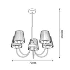 Jeremiah Lustra Lustre Laiton Blanc Plissé Élégant - Neutralighting