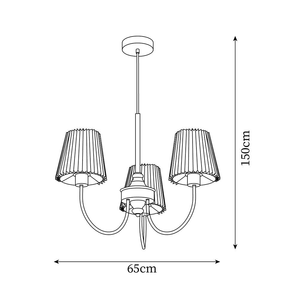 Jeremiah Lustre Abat-jours en Tissu Plissé Laiton Bois - Neutralighting