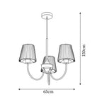 Jeremiah Lustre Abat-jours en Tissu Plissé Laiton Bois - Neutralighting
