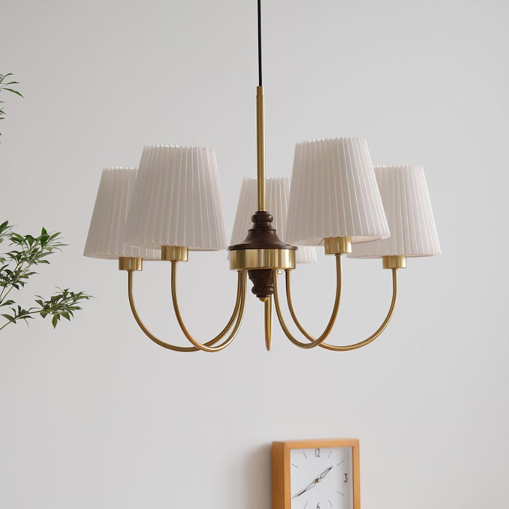 Jeremiah Lustra Lustre Laiton Blanc Plissé Élégant - Neutralighting