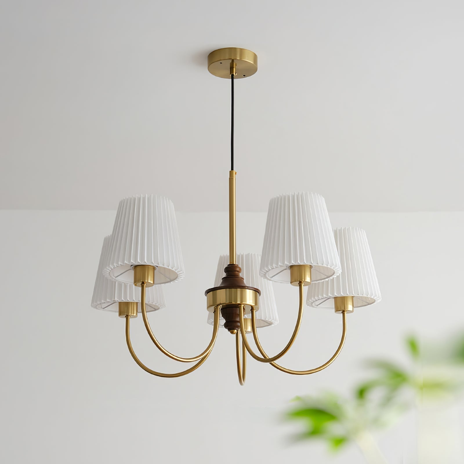 Jeremiah Lustra Lustre Laiton Blanc Plissé Élégant - Neutralighting