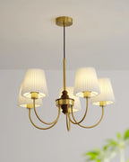 Jeremiah Lustra Lustre Laiton Blanc Plissé Élégant - Neutralighting