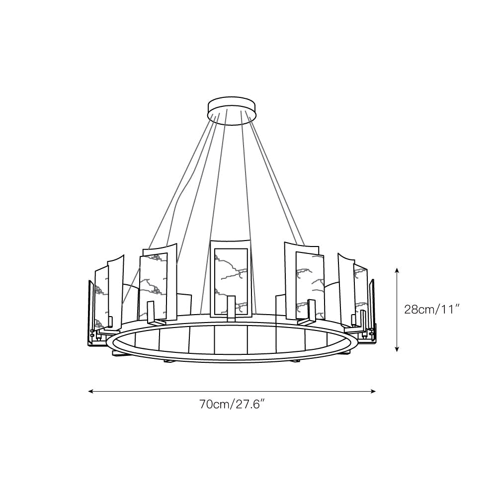 Nyraeila Lustre Métal Albâtre Rond Luxe Postmoderne - Neutralighting