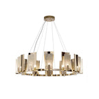 Nyraeila Lustre Métal Albâtre Rond Luxe Postmoderne - Neutralighting