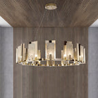 Nyraeila Lustre Métal Albâtre Rond Luxe Postmoderne - Neutralighting