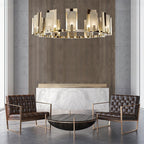 Nyraeila Lustre Métal Albâtre Rond Luxe Postmoderne - Neutralighting