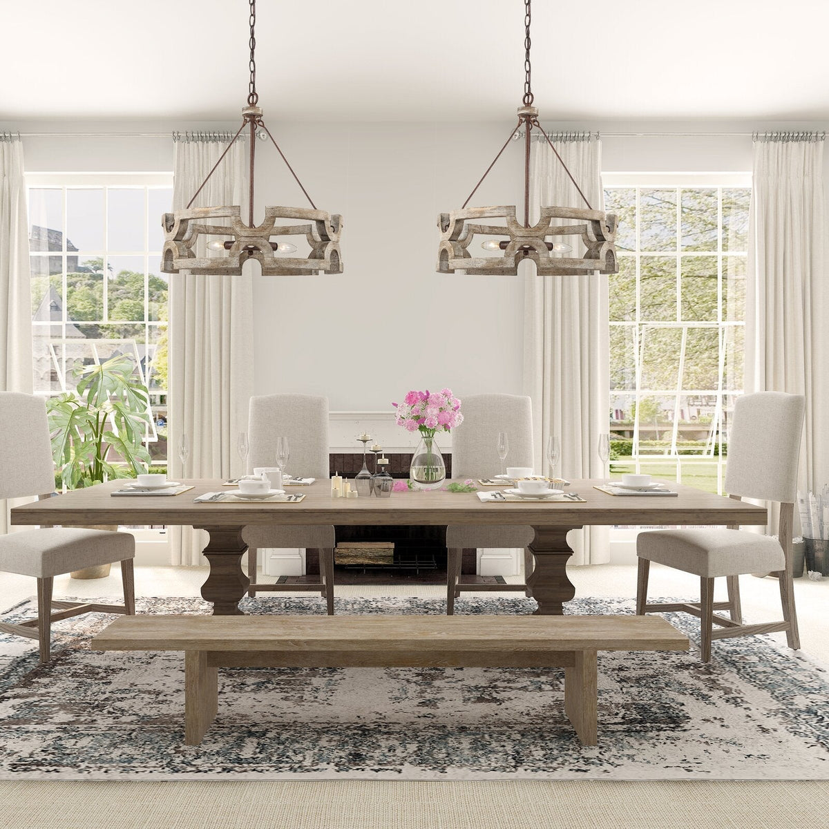 Evelan Lustre Bois Sculpté à la Main Créativité Individuelle - Neutralighting