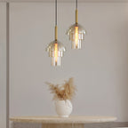 Solara Suspension en Verre Cognac Dôme Laiton Mid-Century - Neutralighting