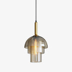 Solara Suspension en Verre Cognac Dôme Laiton Mid-Century - Neutralighting