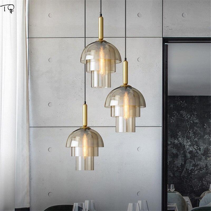 Solara Suspension en Verre Cognac Dôme Laiton Mid-Century - Neutralighting