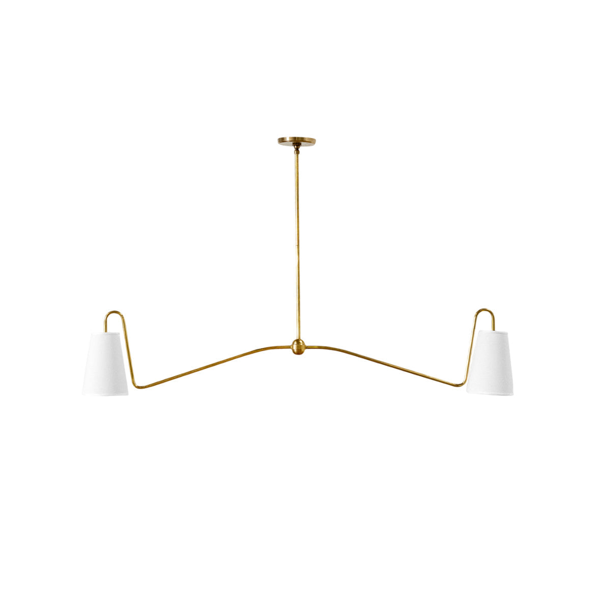 Ormirarae Vintage Industrial Linear Brass Fabric Pendant Lamp - Neutralighting