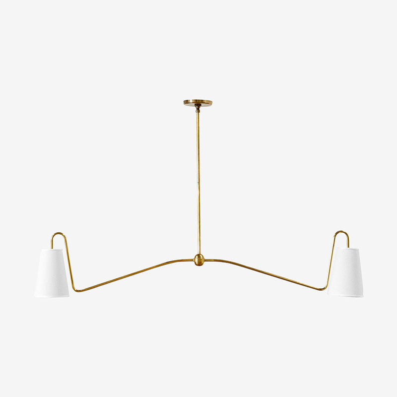 Ormirarae Vintage Industrial Linear Brass Fabric Pendant Lamp - Neutralighting