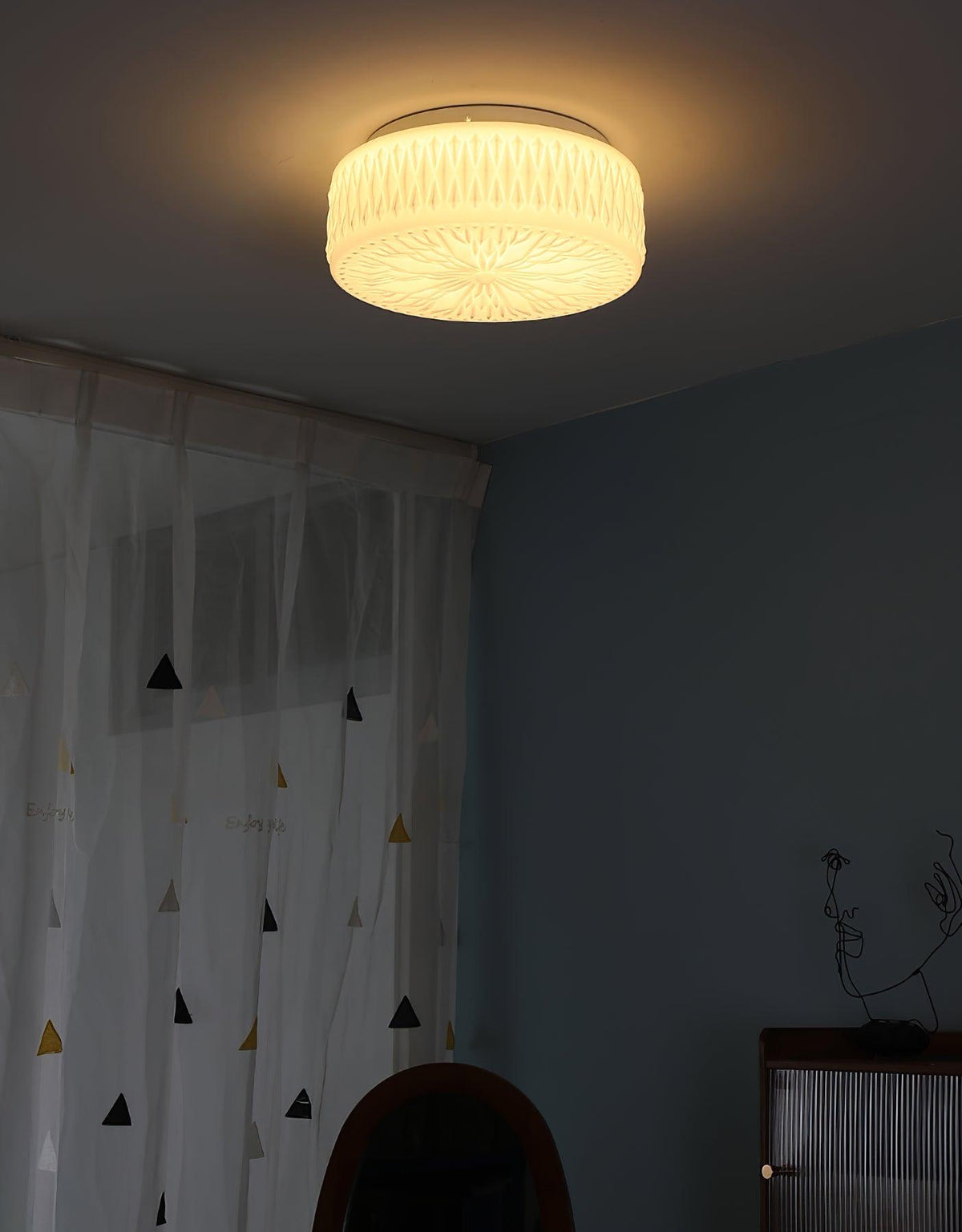 Solara Plafonnier en Verre à Abat-jour Moderne Lune - Neutralighting