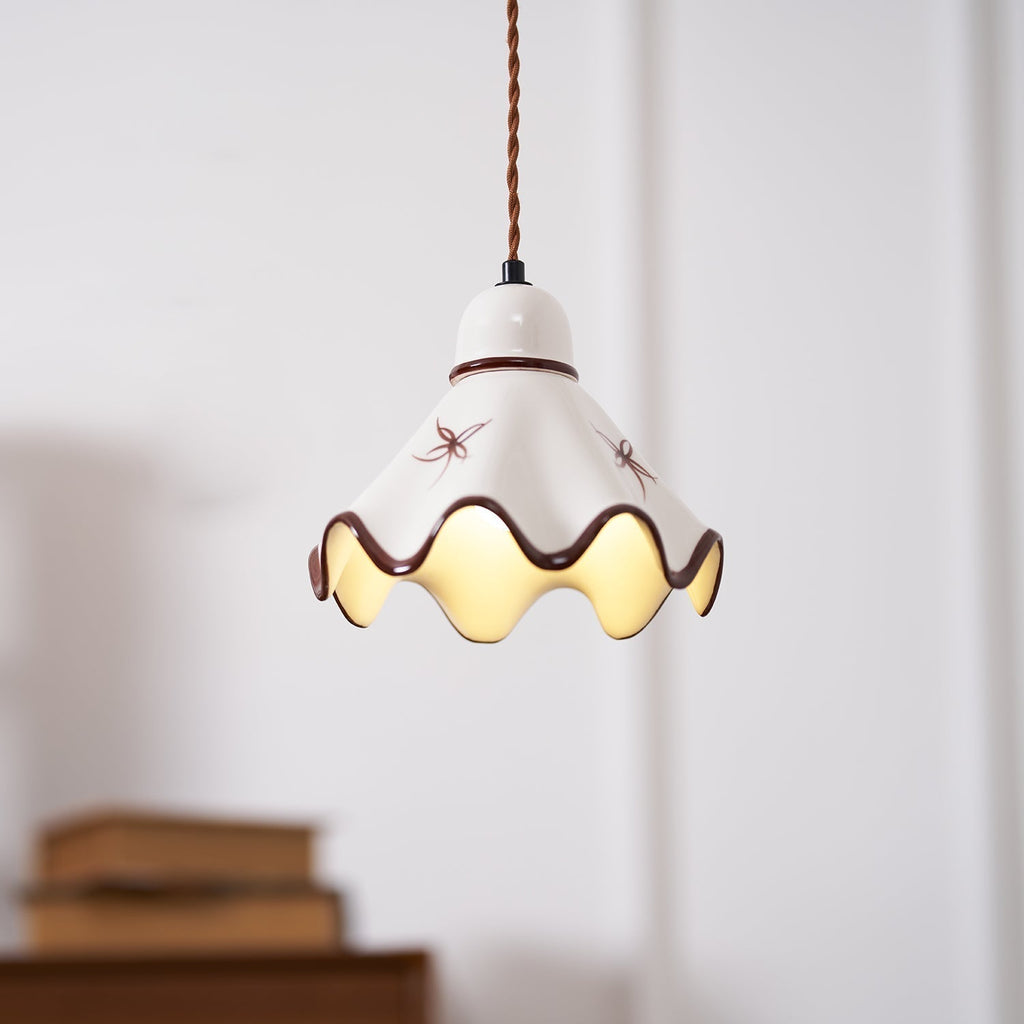 Kora Lampe Pendante Abat-jour Céramique Ondulé - Neutralighting
