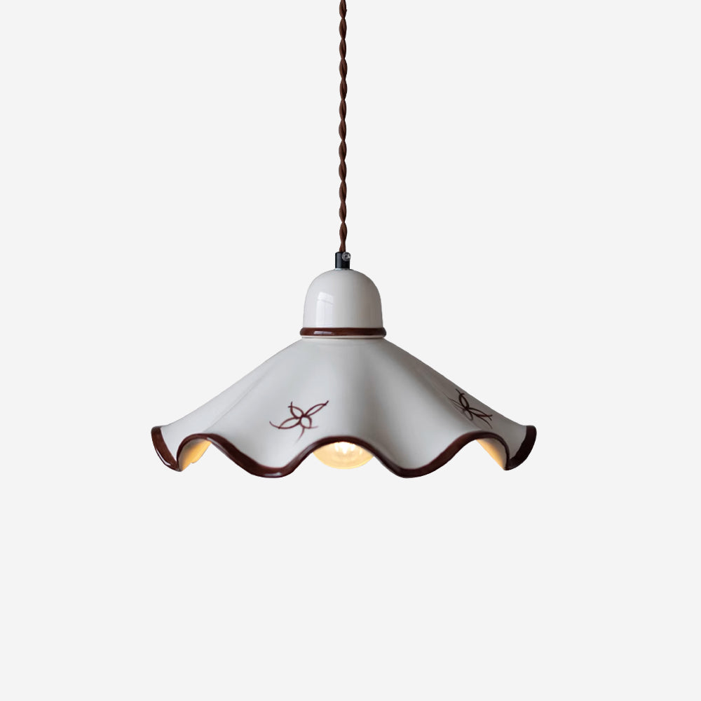 Kora Lampe Pendante Abat-jour Céramique Ondulé - Neutralighting