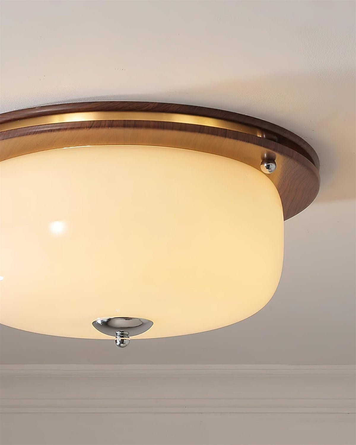 Plafonnier Verre Montage Encastré Moderne Minimaliste Noyer - Neutralighting