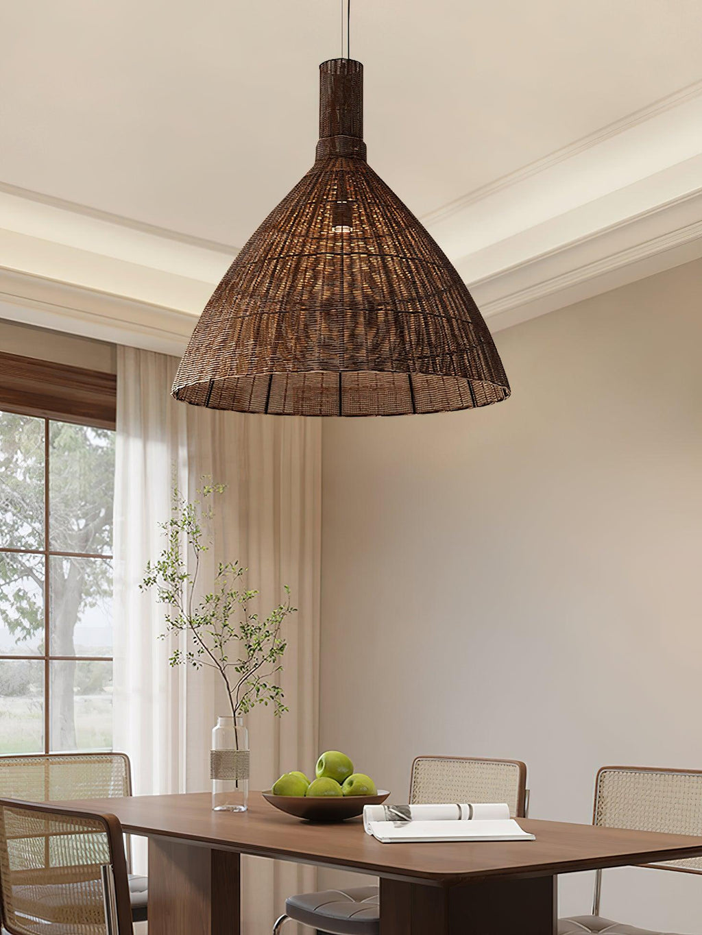Nytheos Lampe Suspension en Rotin Naturel Artistique - Neutralighting