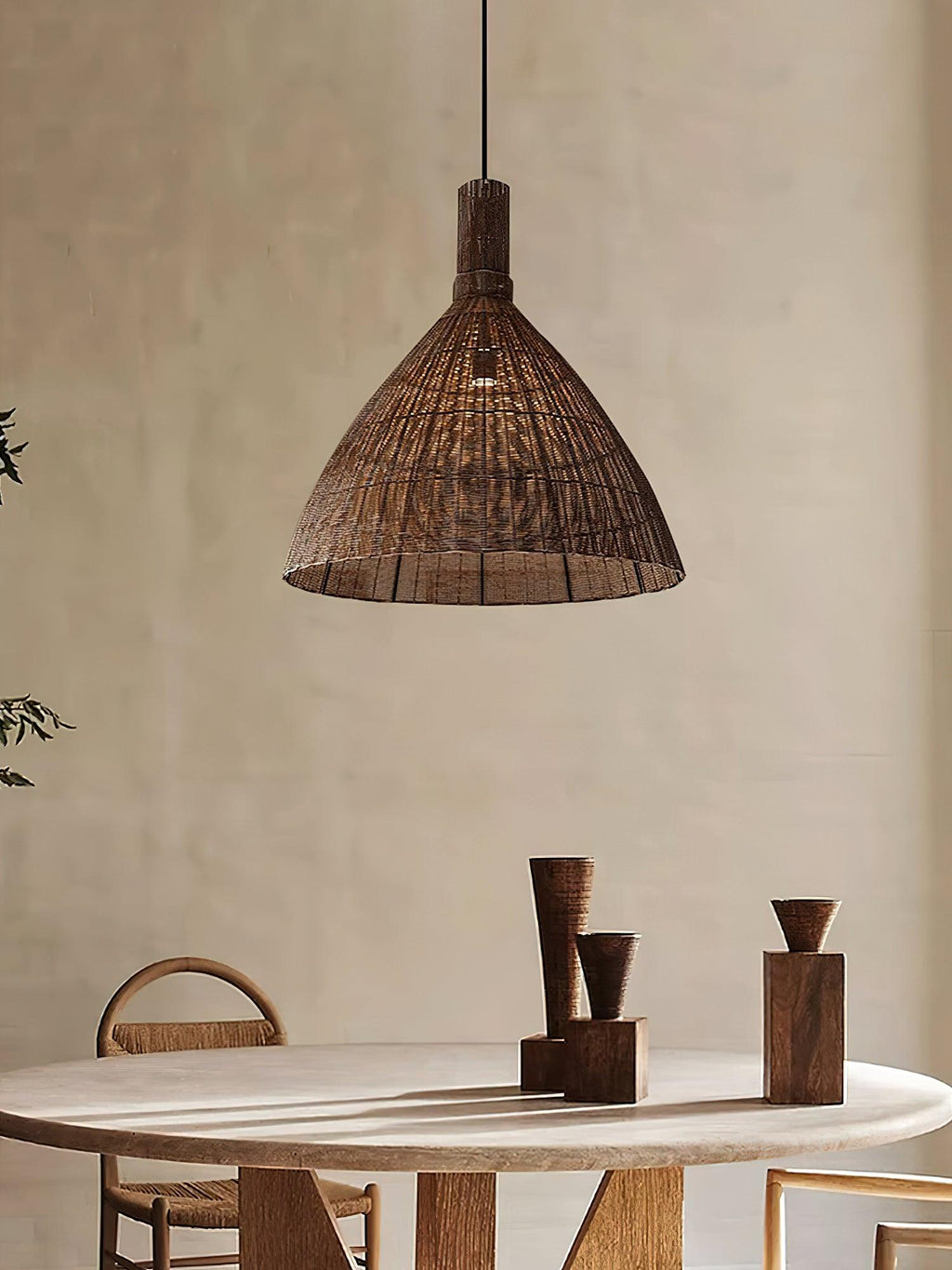Nytheos Lampe Suspension en Rotin Naturel Artistique - Neutralighting