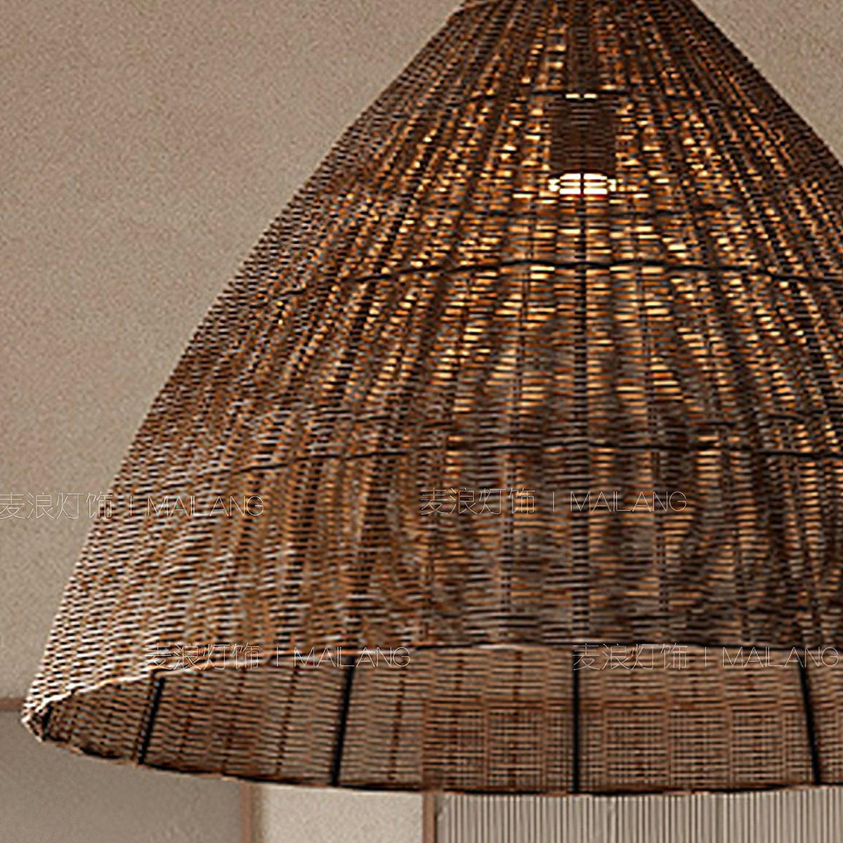 Nytheos Lampe Suspension en Rotin Naturel Artistique - Neutralighting