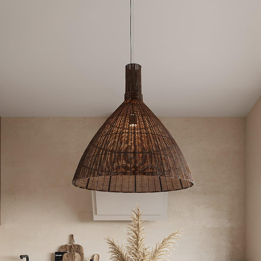 Nytheos Lampe Suspension en Rotin Naturel Artistique - Neutralighting