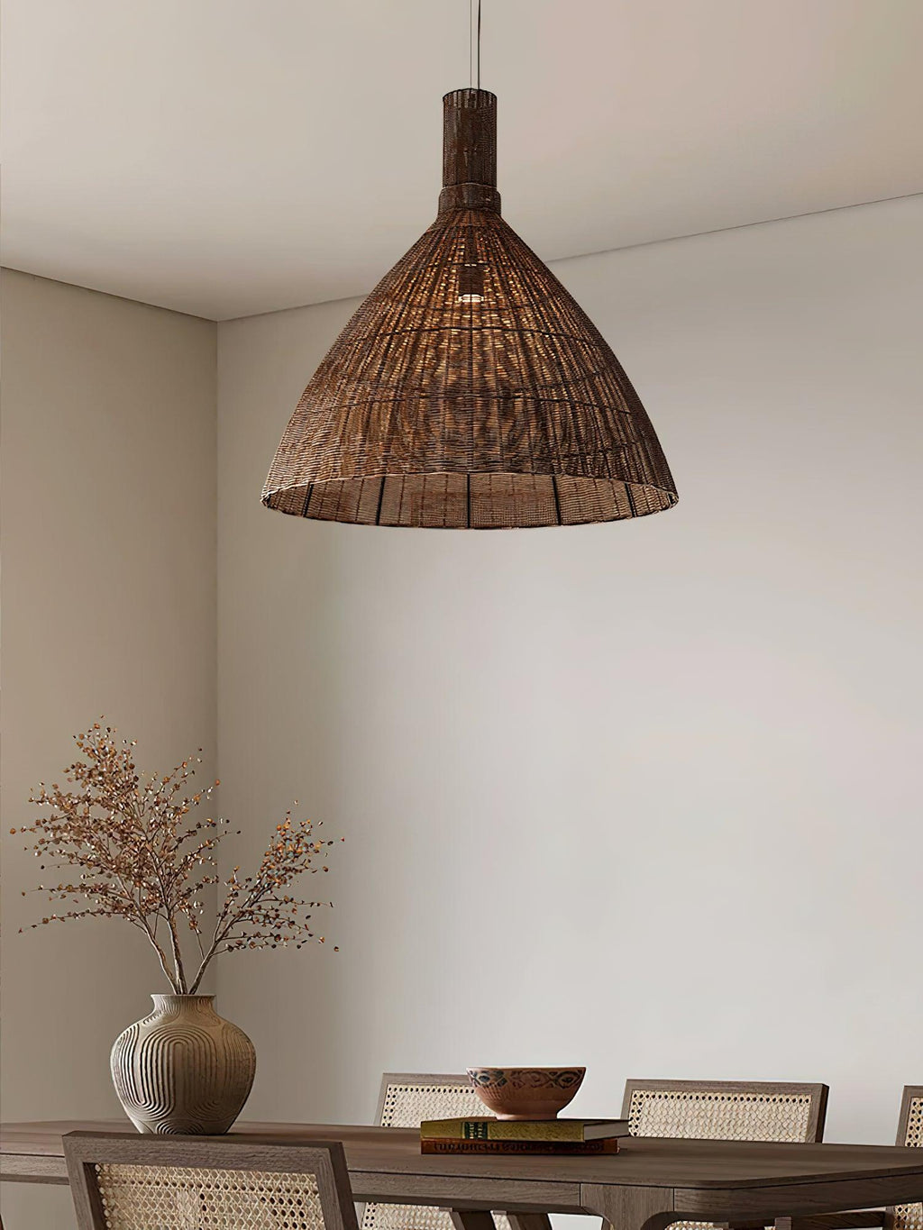Nytheos Lampe Suspension en Rotin Naturel Artistique - Neutralighting