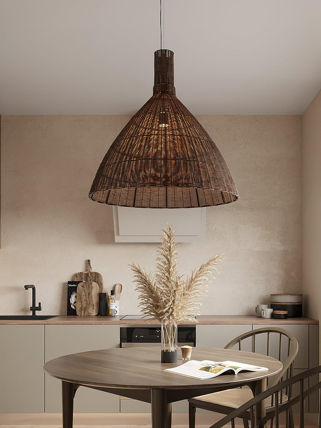 Nytheos Lampe Suspension en Rotin Naturel Artistique - Neutralighting