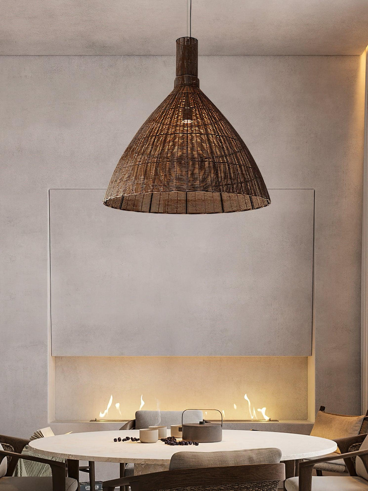 Nytheos Lampe Suspension en Rotin Naturel Artistique - Neutralighting