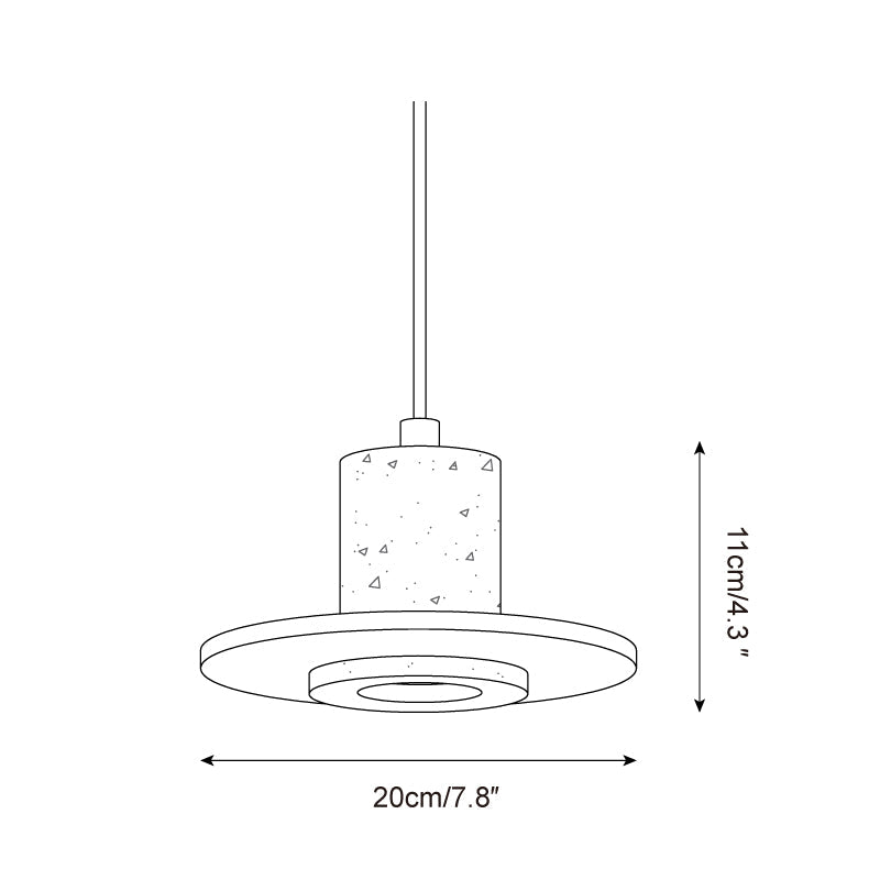 Ritta Lampe Pendante Travertin Silhouette Haut-de‐Forme - Neutralighting