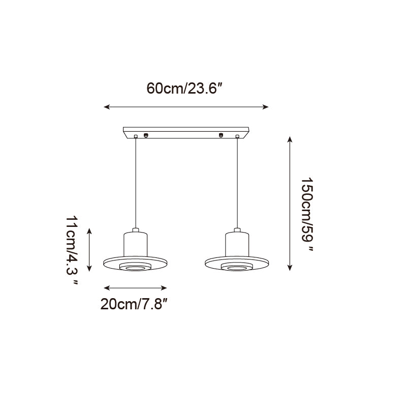 Ritta Lampe Pendante Travertin Silhouette Haut-de‐Forme - Neutralighting