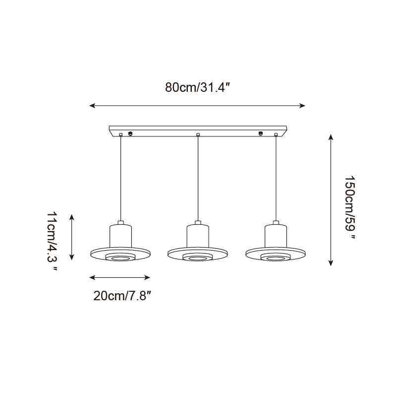 Ritta Lampe Pendante Travertin Silhouette Haut-de‐Forme - Neutralighting