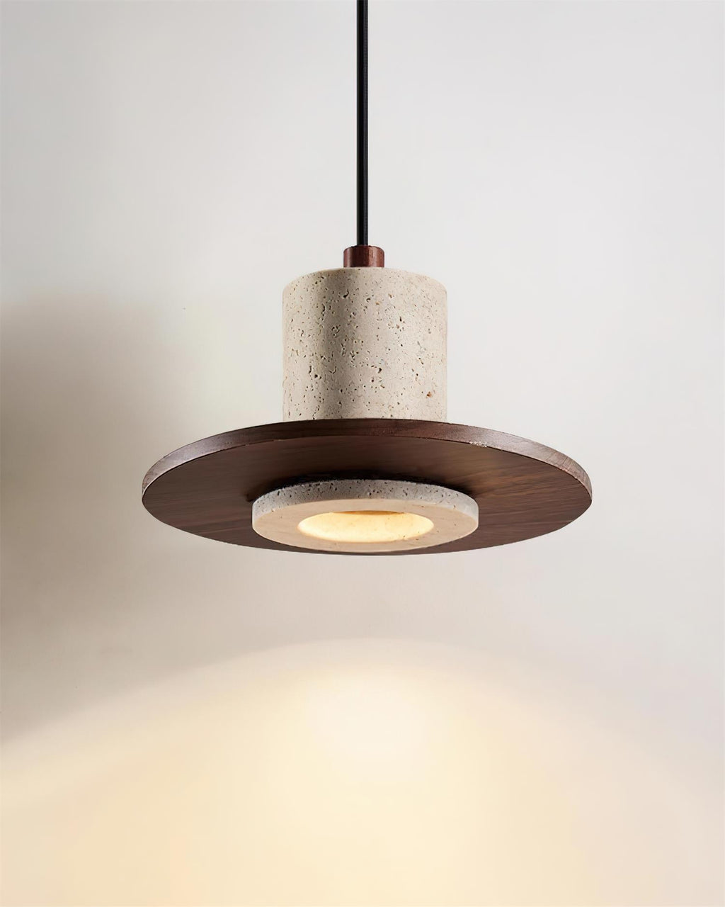 Ritta Lampe Pendante Travertin Silhouette Haut-de‐Forme - Neutralighting