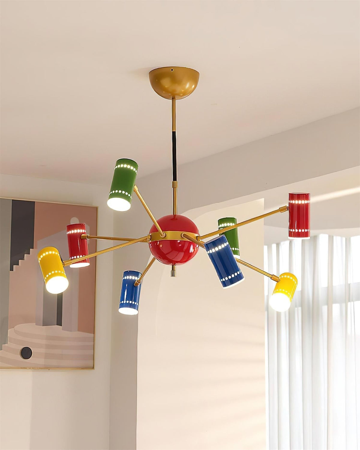 Kaleido Lustre avec Accents Colorés en Rayons - Neutralighting