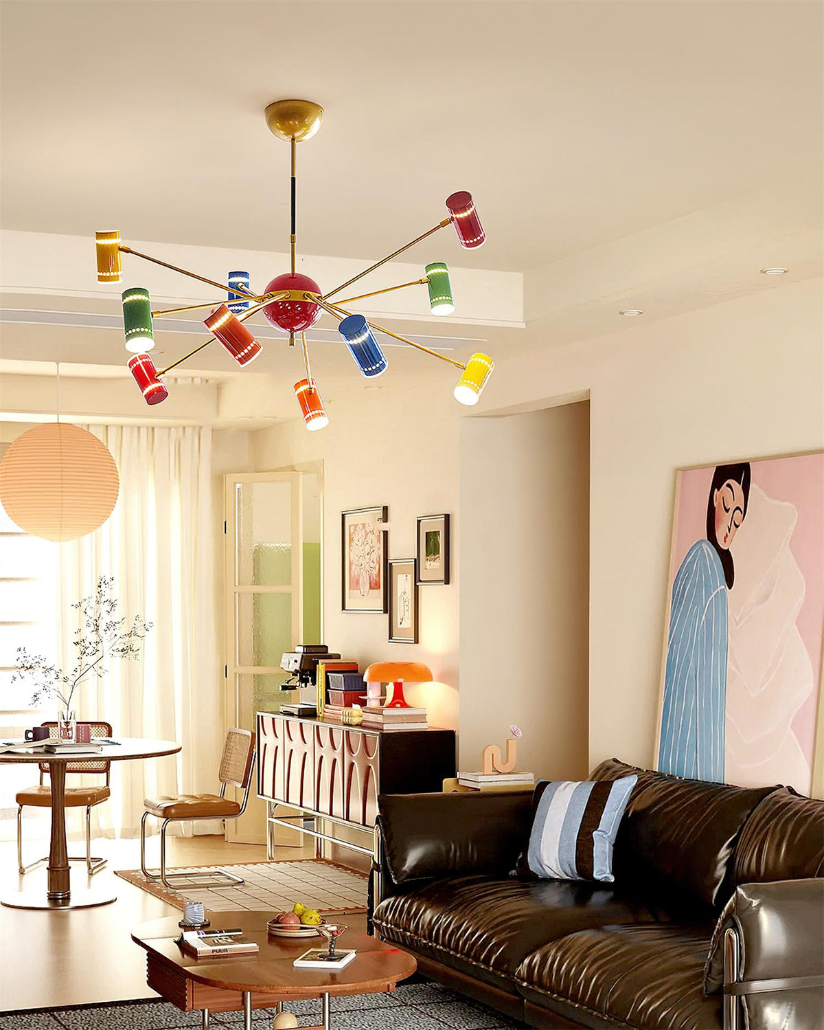 Kaleido Lustre avec Accents Colorés en Rayons - Neutralighting