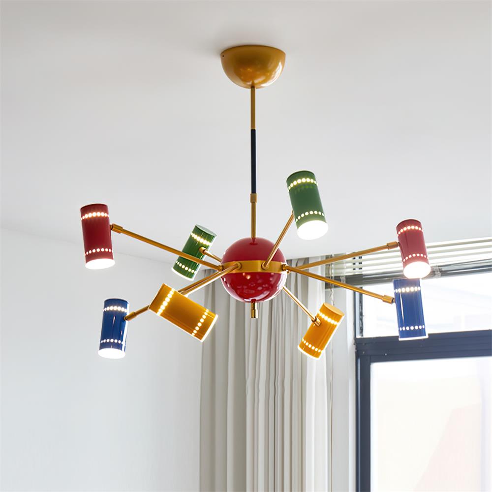 Kaleido Lustre avec Accents Colorés en Rayons - Neutralighting
