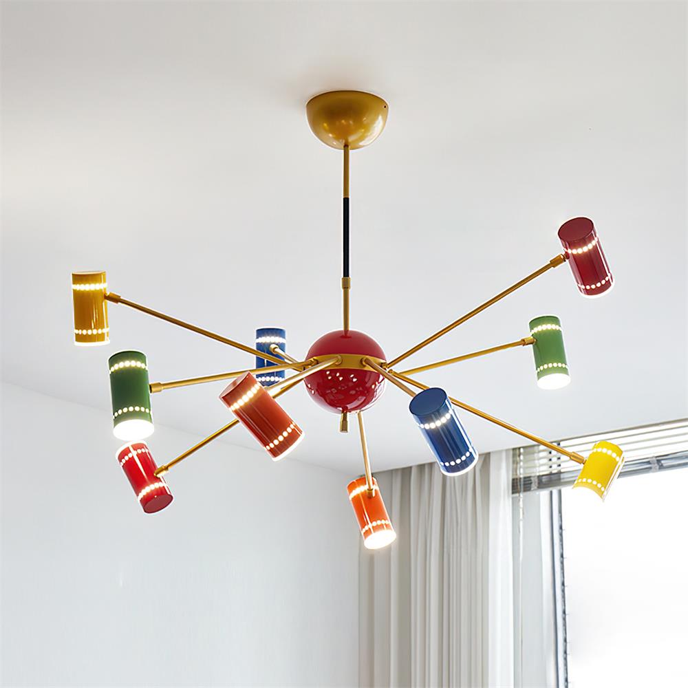 Kaleido Lustre avec Accents Colorés en Rayons - Neutralighting