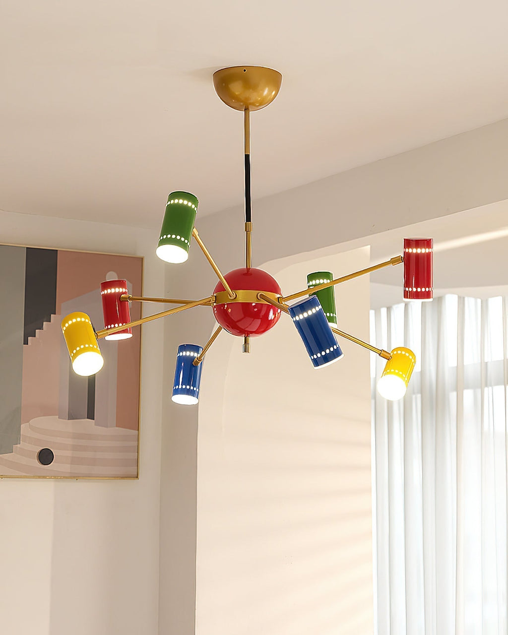 Kaleido Lustre avec Accents Colorés en Rayons - Neutralighting