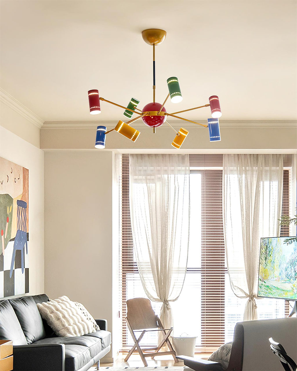 Kaleido Lustre avec Accents Colorés en Rayons - Neutralighting
