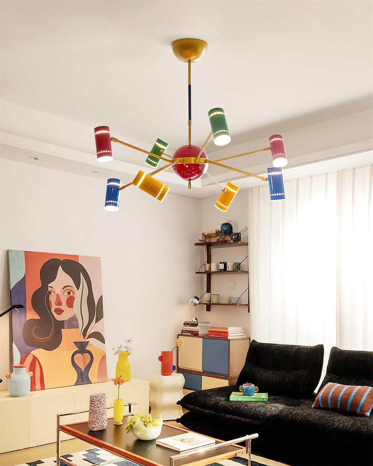 Kaleido Lustre avec Accents Colorés en Rayons - Neutralighting