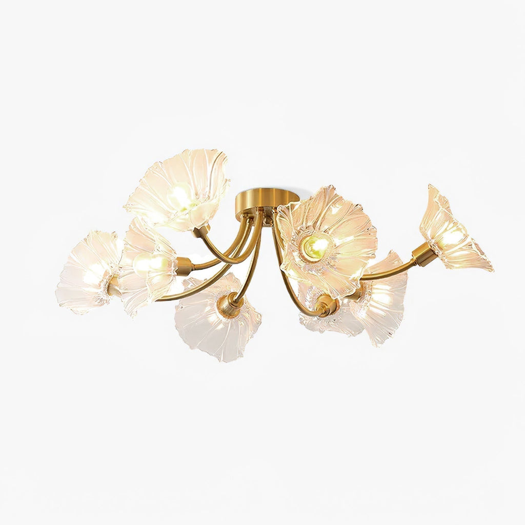Solara Lumière de Plafond Fleur en Verre Pétale Chic Élégante - Neutralighting