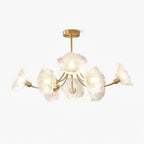 Lustra Chandelier en Verre Fleur avec Finition Laiton - Neutralighting