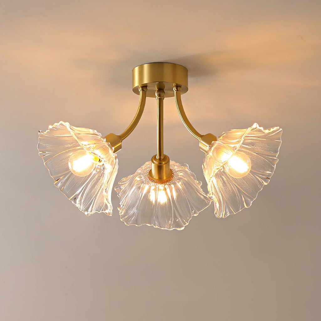 Solara Lumière de Plafond Fleur en Verre Pétale Chic Élégante - Neutralighting