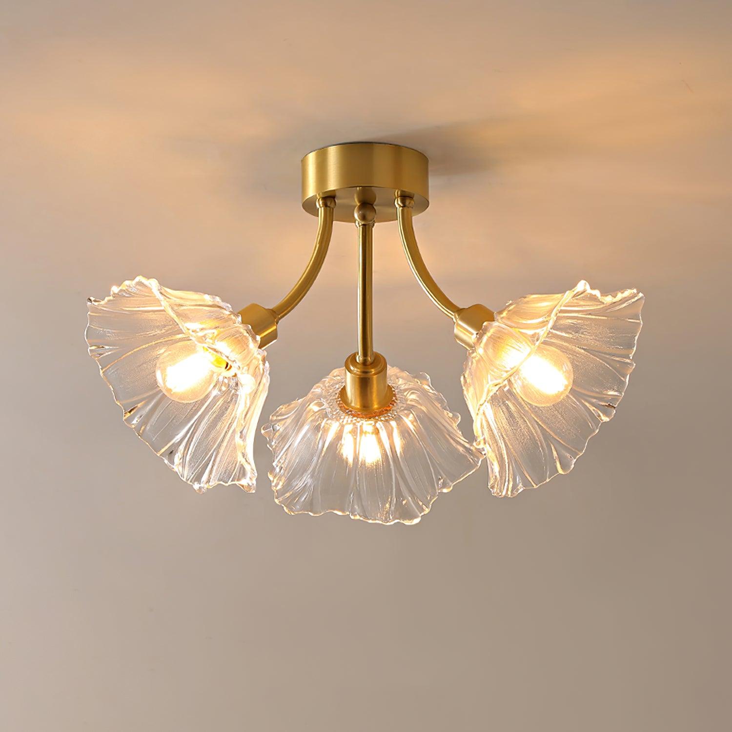 Solara Lumière de Plafond Fleur en Verre Pétale Chic Élégante - Neutralighting