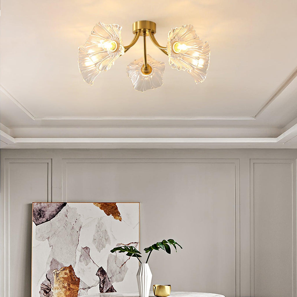 Solara Lumière de Plafond Fleur en Verre Pétale Chic Élégante - Neutralighting