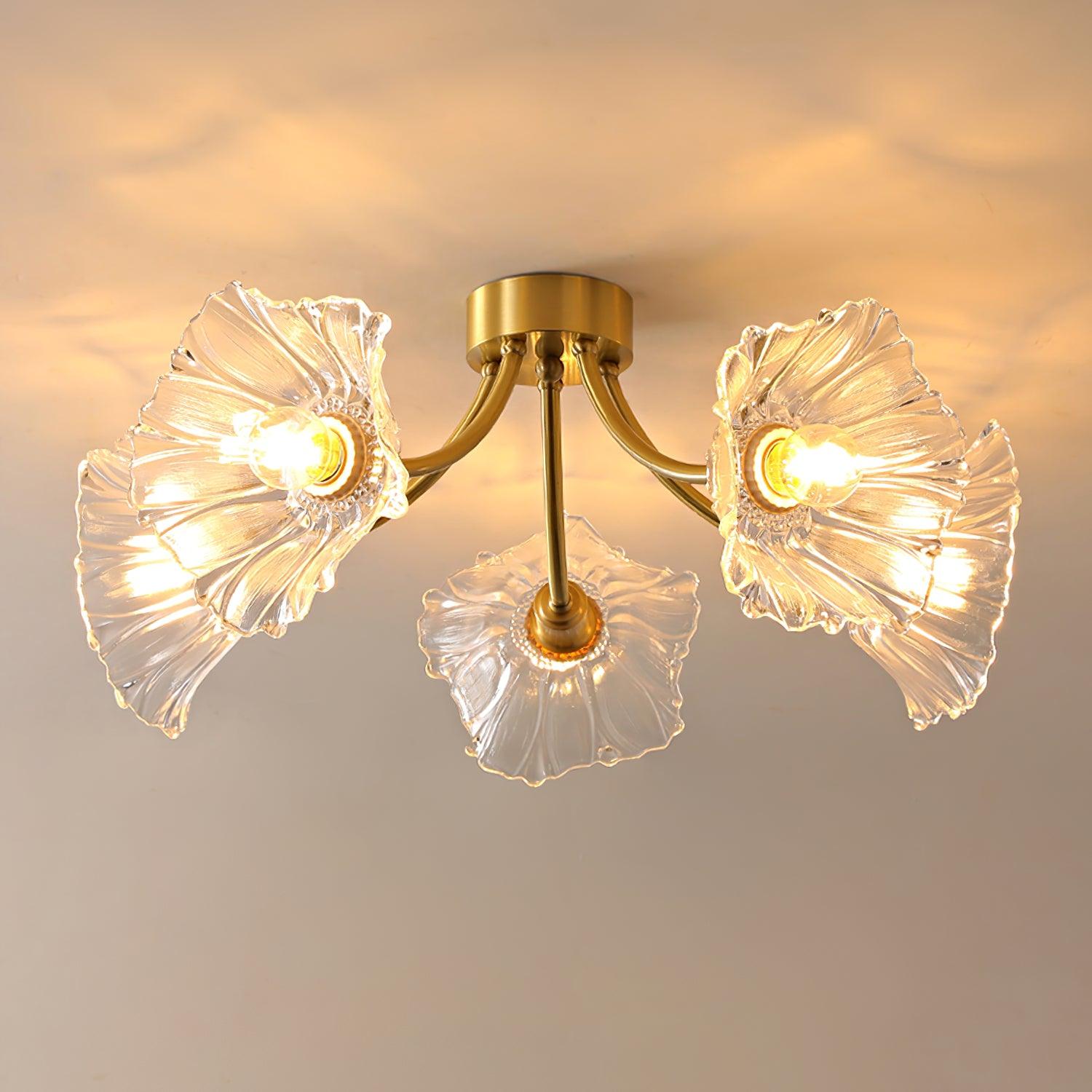 Solara Lumière de Plafond Fleur en Verre Pétale Chic Élégante - Neutralighting