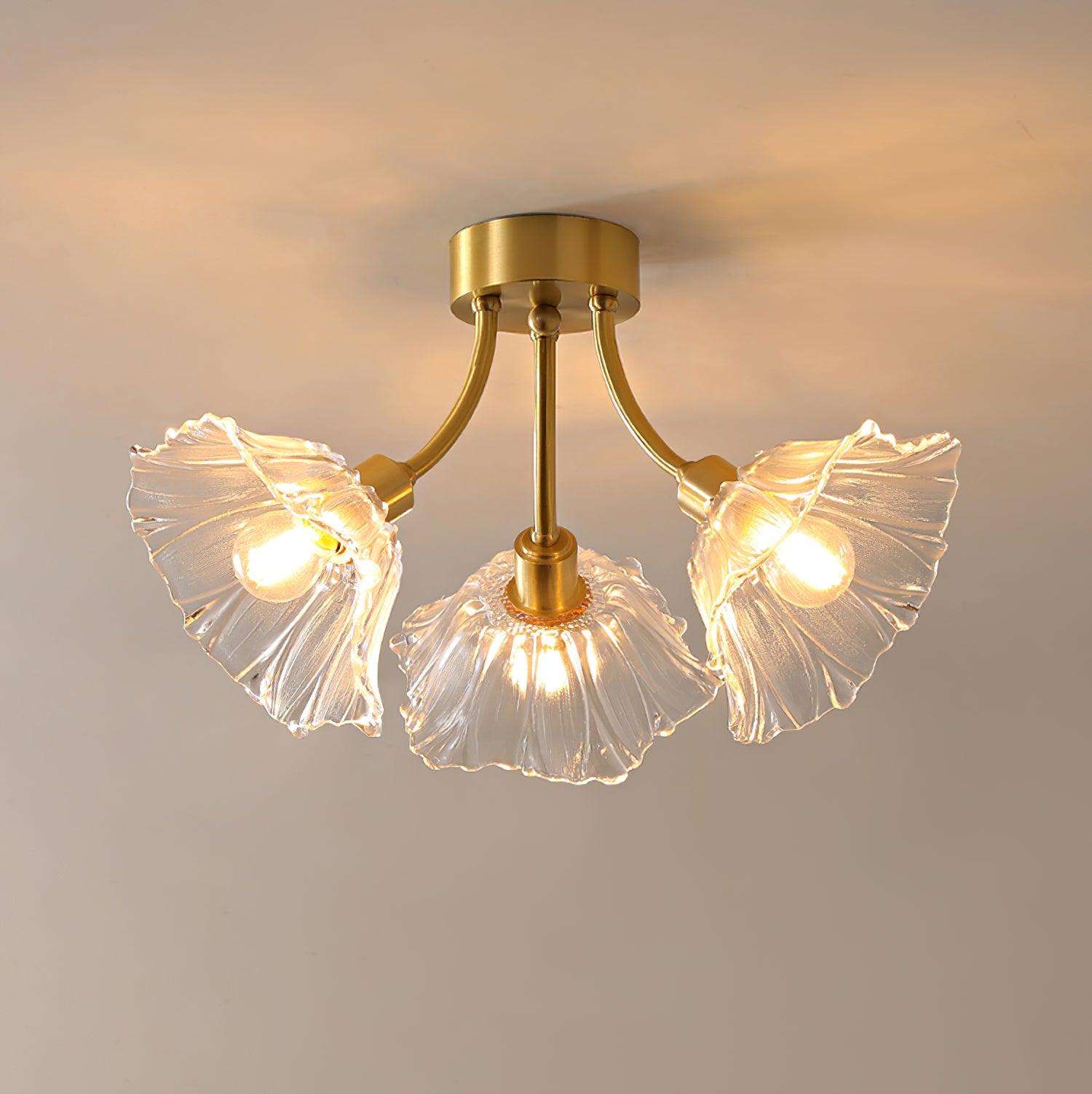 Solara Lumière de Plafond Fleur en Verre Pétale Chic Élégante - Neutralighting