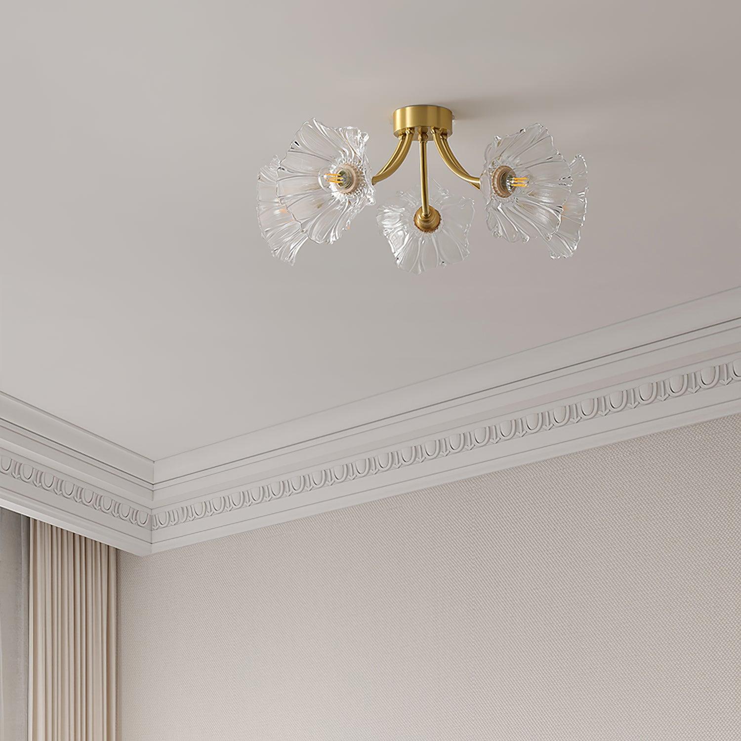 Solara Lumière de Plafond Fleur en Verre Pétale Chic Élégante - Neutralighting